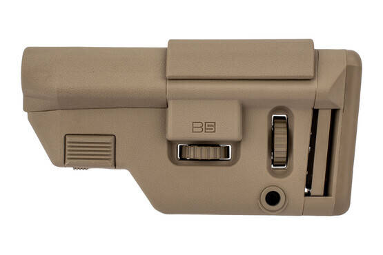 B5 Systems 5.56 collapsible precision stock FDE is designed for carbine buffer tubes